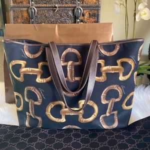 💯 authentic rare gucci large tote bag